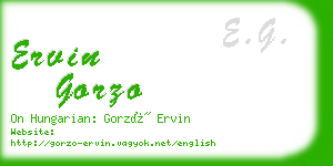ervin gorzo business card